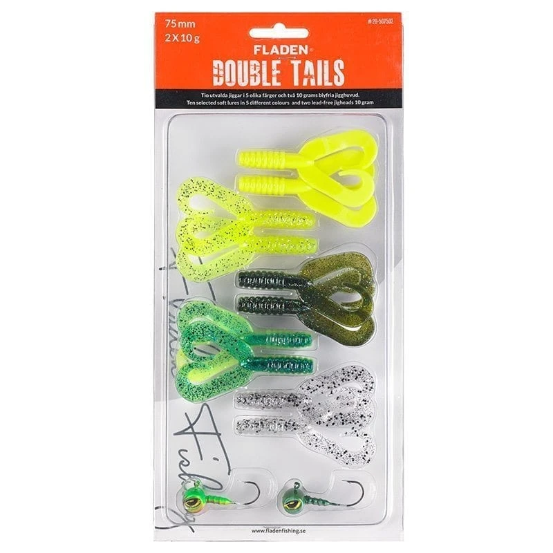 Fladen Jig Assortment Double Tails 75mm 3 Fladen Jig Assortment Double Tails 75mm