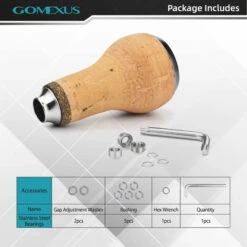 Gomexus Handle Knob Cork For Spinning Reel - Cork/Silver 10 Gomexus Handle Knob Cork For Spinning Reel - Cork/Silver -Fladen Verkäufe CA27TNBK 4